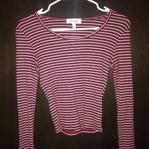 Long Sleeve Maroon Crop Top